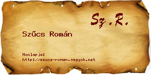 Szűcs Román névjegykártya