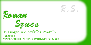 roman szucs business card
